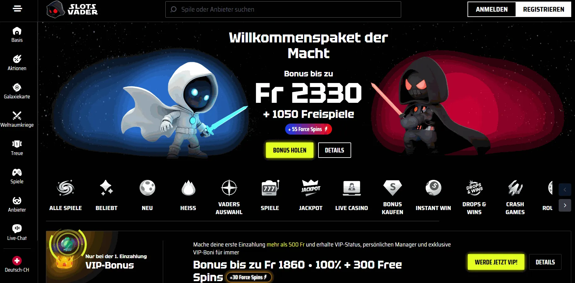 Slots Vader ausländisches Online Casino